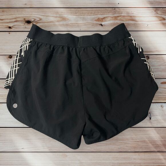 Zella‎ Lined Athletic Shorts Black Running Gym Activewear Drawstring Logo Medium - Picture 2 of 7